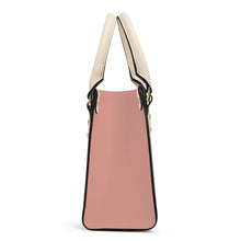 Load image into Gallery viewer, Ti Amo I love you - Exclusive Brand - Petite Orchid - Luxury Womens PU Tote Bag - Cream Straps
