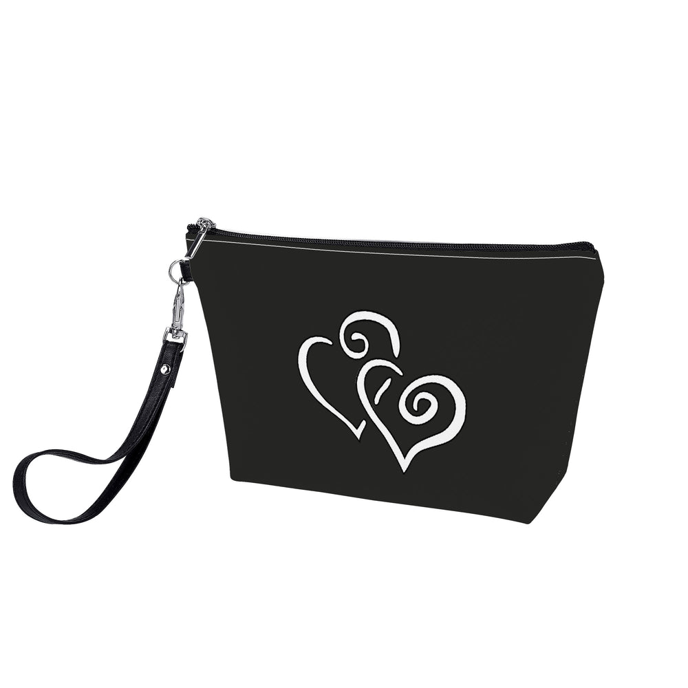 Ti Amo I love you- Exclusive Brand - Tuatara - Double White Heart - Sling Cosmetic Bag