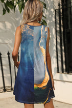 Load image into Gallery viewer, Abstract Print Round Neck Sleeveless Dress with Pockets - Sizes S-XL Ti Amo I love you
