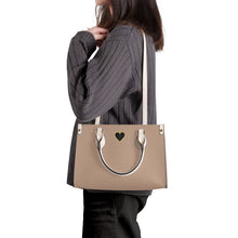 Load image into Gallery viewer, Ti Amo I love you - Exclusive Brand - Pale Taupe - Luxury Womens PU Tote Bag - Cream Straps
