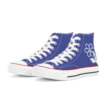 Load image into Gallery viewer, Ti Amo I love you - Exclusive Brand - Victoria - White Daisy - High Top Canvas Shoes - White  Soles
