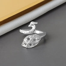 Load image into Gallery viewer, Adjustable Simple Retro Three-dimensional Silver Peacock Ring - Jewelry Ti Amo I love you
