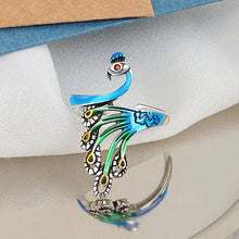 Load image into Gallery viewer, Adjustable Simple Retro Three-dimensional Silver Peacock Ring - Jewelry Ti Amo I love you
