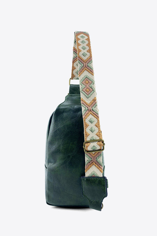 Adjustable Strap PU Leather Sling Bag Ti Amo I love you