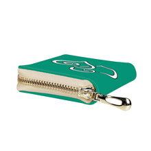 Load image into Gallery viewer, Ti Amo I love you - Exclusive Brand - Green Haze - Double White Heart - PU Leather - Zipper Card Holder
