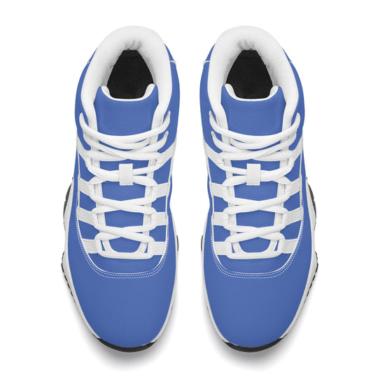 Ti Amo I love you - Exclusive Brand - San Marino Blue  - Double White Heart - High Top Air Retro Sneakers - White Laces