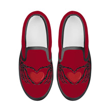 Load image into Gallery viewer, Ti Amo I love you - Exclusive Brand - Christmas Candy - Skeleton Hands with Heart - Kids Slip-on shoes - Black Soles
