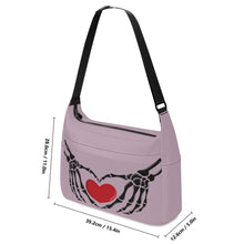 Load image into Gallery viewer, Ti Amo I love you - Exclusive Brand - Pansy Posy - Skeleton Heart Hands  -  Journey Computer Shoulder Bag
