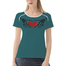 Load image into Gallery viewer, Ti Amo I love you - Exclusive Brand  - Casal - Skeleton Hands with Heart  -Women&#39;s T shirt
