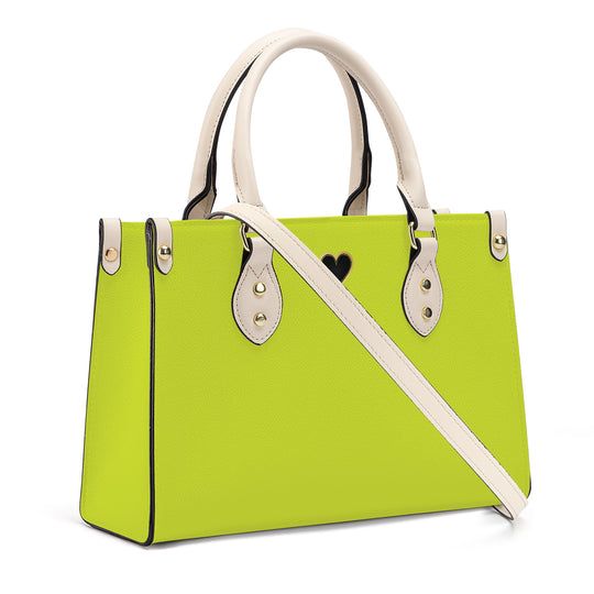 Ti Amo I love you - Exclusive Brand  - Pear - Luxury Womens PU Tote Bag - Cream Straps