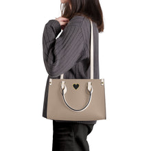 Load image into Gallery viewer, Ti Amo I love you - Exclusive Brand - Mushroom - Luxury Womens PU Tote Bag - Cream Straps
