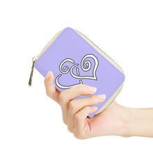 Load image into Gallery viewer, Ti Amo I love you - Exclusive Brand - Melrose - Double White Heart - PU Leather - Zipper Card Holder
