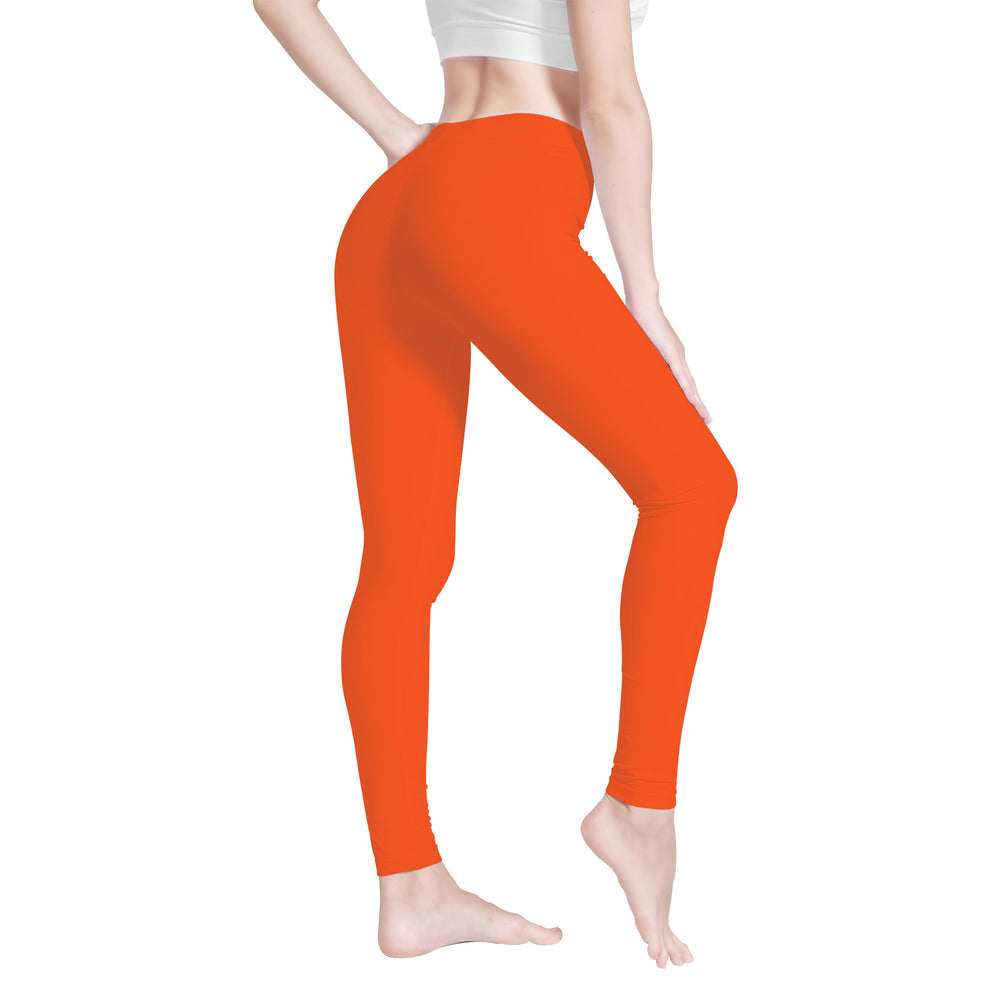 Ti Amo I love you - Exclusive Brand - Orange - White Daisy - Yoga Leggings - Sizes XS-3XL