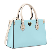 Load image into Gallery viewer, Ti Amo I love you - Exclusive Brand - Pale Sky Blue - Luxury Womens PU Tote Bag - Cream Straps
