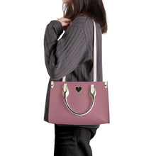 Load image into Gallery viewer, Ti Amo I love you - Exclusive Brand - Turkish Rose 2 - Luxury Womens PU Tote Bag - Cream Straps
