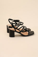 Load image into Gallery viewer, Ali - Black or White -  Square Toe - Strappy - Low Sandal Heel Ti Amo I love you
