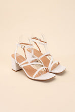 Load image into Gallery viewer, Ali - Black or White -  Square Toe - Strappy - Low Sandal Heel Ti Amo I love you
