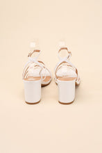 Load image into Gallery viewer, Ali - Black or White -  Square Toe - Strappy - Low Sandal Heel Ti Amo I love you
