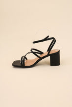 Load image into Gallery viewer, Ali - Black or White -  Square Toe - Strappy - Low Sandal Heel Ti Amo I love you
