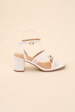 Load image into Gallery viewer, Ali - Black or White -  Square Toe - Strappy - Low Sandal Heel Ti Amo I love you
