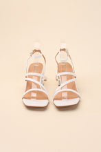 Load image into Gallery viewer, Ali - Black or White -  Square Toe - Strappy - Low Sandal Heel Ti Amo I love you
