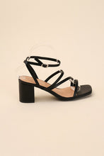 Load image into Gallery viewer, Ali - Black or White -  Square Toe - Strappy - Low Sandal Heel Ti Amo I love you
