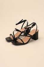 Load image into Gallery viewer, Ali - Black or White -  Square Toe - Strappy - Low Sandal Heel Ti Amo I love you
