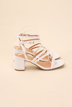 Load image into Gallery viewer, Ali - Black or White -  Square Toe - Strappy - Low Sandal Heel Ti Amo I love you
