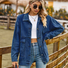 Load image into Gallery viewer, All Match Slimming Retro Classic Loose Denim Casual Coat Top Women Ti Amo I love you
