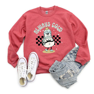 Always Cold Snowman Graphic Sweatshirt Ti Amo I love you