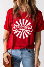 Load image into Gallery viewer, America Graphic Print Independence Day Short Sleeve T Shirt Ti Amo I love you
