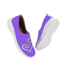 Load image into Gallery viewer, Ti Amo I love you - Exclusive Brand - Heliotrope 3 - Double White Heart - Women&#39;s Casual Slip On Shoe
