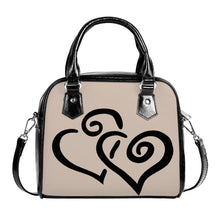 Load image into Gallery viewer, Ti Amo I love you - Exclusive Brand - Soft.Amber 2 - Double Black Heart -  Shoulder Handbag
