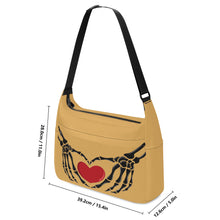 Load image into Gallery viewer, Ti Amo I love you - Exclusive Brand - Golden Apricot - Skeleton Heart Hands  -  Journey Computer Shoulder Bag
