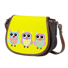 Load image into Gallery viewer, Ti Amo I love you - Exclusive Brand - Yellow - 3 Owls -  Saddle Bag
