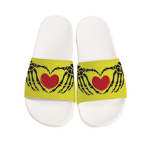 Load image into Gallery viewer, Ti Amo I love you - Exclusive Brand - Pear Yellow - Skeleton Hands with Heart -  Slide Sandals - White Soles
