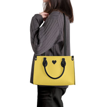 Load image into Gallery viewer, Ti Amo I love you - Exclusive Brand - Mustard Yellow - Luxury Womens PU Tote Bag - Black Straps
