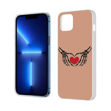 Load image into Gallery viewer, Ti Amo I love you - Exclusive Brand -  Feldspar - Skeleton Hands with Heart  - iPhone 13 Transparent Case (2 cameras)
