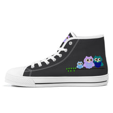 Load image into Gallery viewer, Ti Amo I love you  - Exclusive Brand - Shark - 3 Owls - High-Top Canvas Shoes - White Soles
