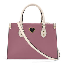 Load image into Gallery viewer, Ti Amo I love you - Exclusive Brand - Turkish Rose 2 - Luxury Womens PU Tote Bag - Cream Straps
