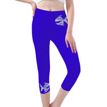 Load image into Gallery viewer, Ti Amo I love you -  Exclusive Brand - Violet Blue - Womens / Teen Girls  / Womens Plus Size  - Angry Fish - Capri Yoga Leggings - Sizes XS-3XL
