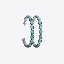 Load image into Gallery viewer, Artificial Turquoise C-Hoop Earrings Ti Amo I love you
