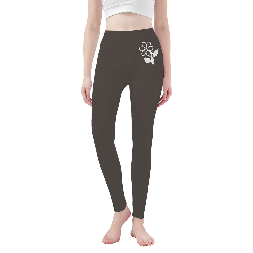 Ti Amo I love you - Exclusive Brand   - Quartz - White Daisy -  Yoga Leggings