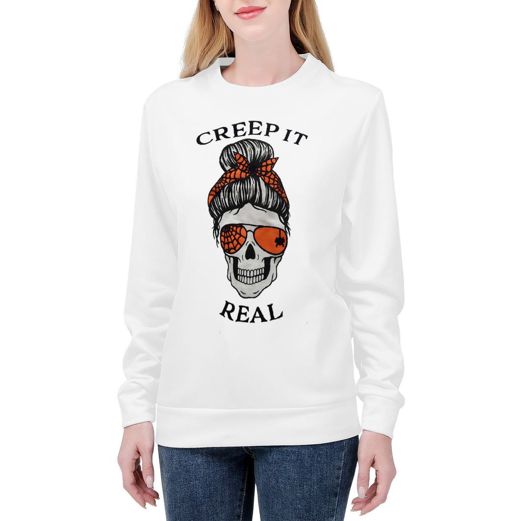 Ti Amo I love you - Exclusive Brand - White - Mama Skeleton - CREEP IT REAL -Women's Sweatshirt