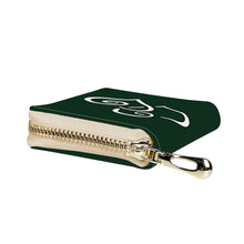 Load image into Gallery viewer, Ti Amo I love you - Exclusive Brand - Bush Green - Double White Heart - PU Leather - Zipper Card Holder
