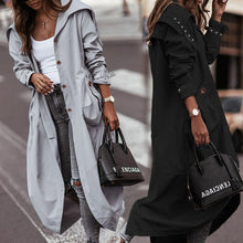 Load image into Gallery viewer, Autumn Winter New Temperamental Casual Large Collared Mid-Length Trench Coat Ti Amo I love you
