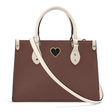 Load image into Gallery viewer, Ti Amo I love you - Exclusive Brand - Tobacco Brown - Luxury Womens PU Tote Bag - Cream Straps
