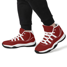 Load image into Gallery viewer, Ti Amo I love you - Exclusive Brand - Dark Burgundy - Skeleton Hands with Heart - High Top Air Retro Sneakers - White Laces
