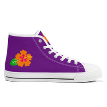 Load image into Gallery viewer, Ti Amo I love you - Exclusive Brand  - Purple Iris - High-Top Canvas Shoes - White Soles
