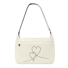 Load image into Gallery viewer, Ti Amo I love you - Exclusive Brand  - Cream - Double Script Heart - Journey Computer Shoulder Bag
